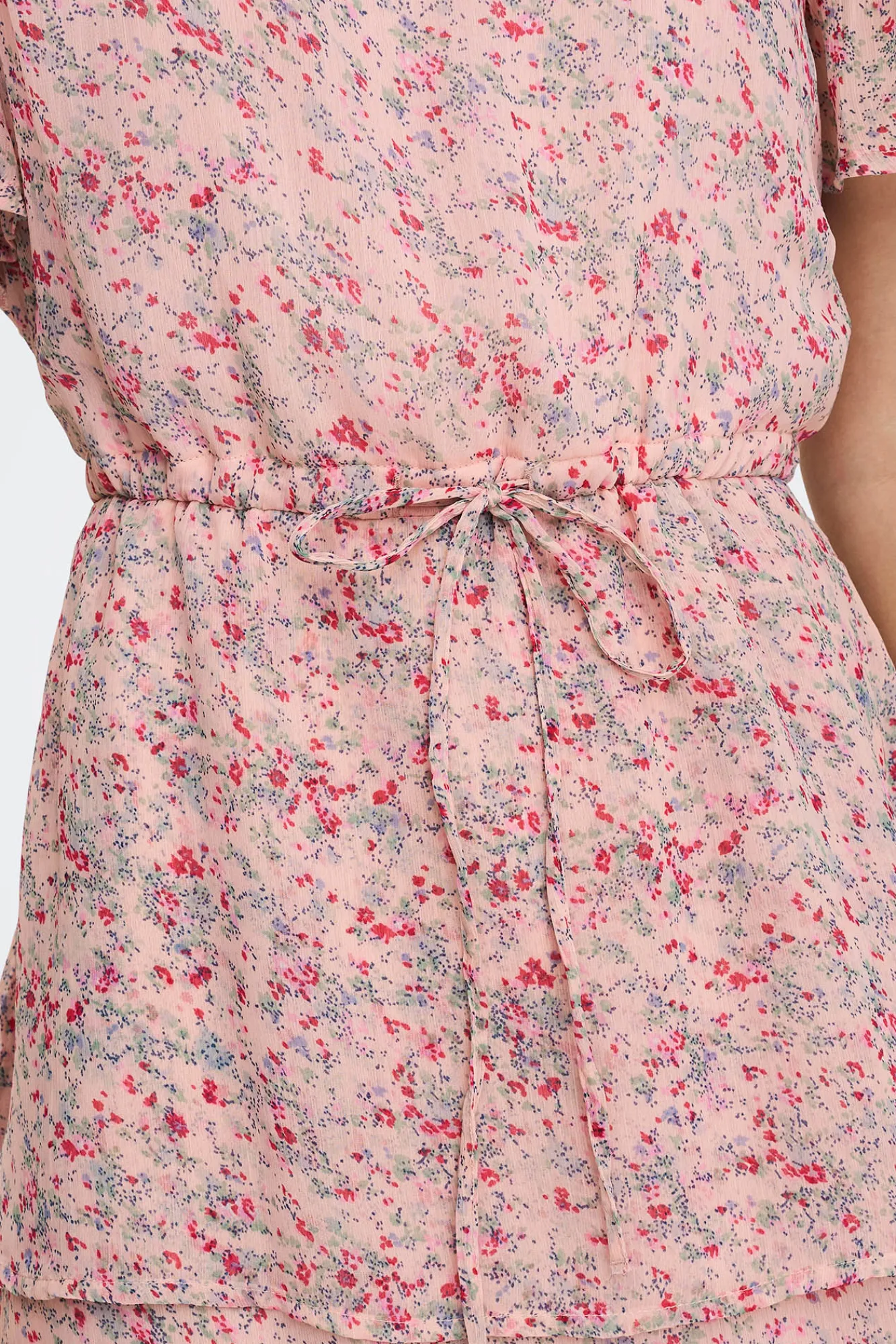 JDY Vestido Corto Volantes Rosa Sale