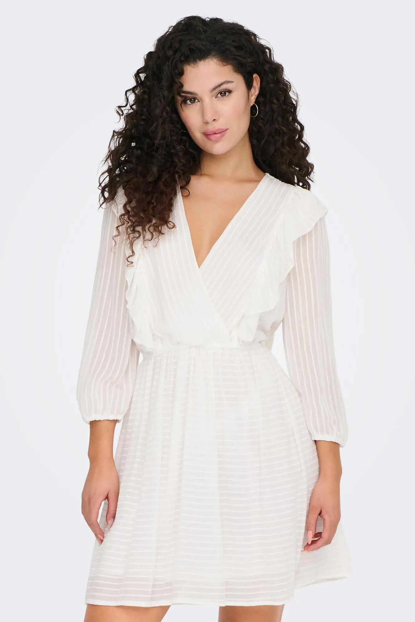 Only Vestido Corto Volantes Blanco Sale