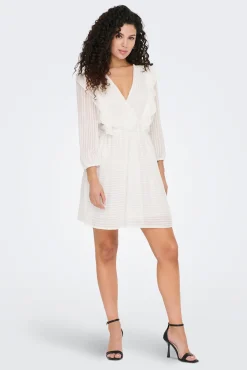 Only Vestido Corto Volantes Blanco Sale