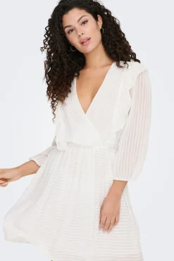 Only Vestido Corto Volantes Blanco Sale