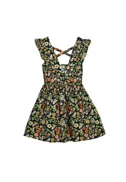 * Vestido Corto Volantes Volumen Negro Discount