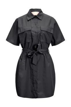 Jack & Jones Vestido Corto Y De Manga Corta Negro Hot