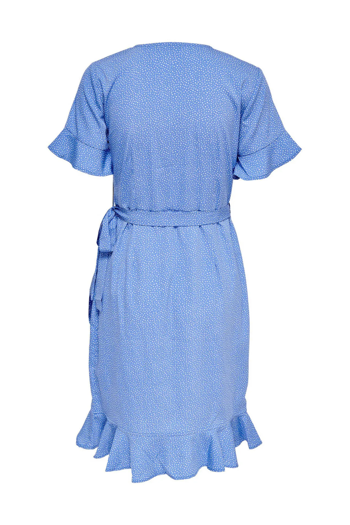 Only Vestido Cruzado Azul Medio Sale