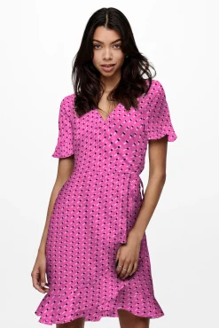 Only Vestido Cruzado Rojo New