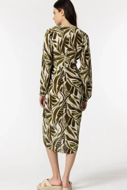 Tiffosi Vestido Cruzado Con Lazo Verde Sale