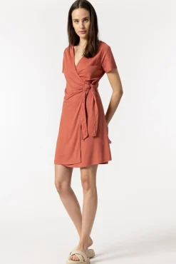 Tiffosi Vestido Cruzado Con Lazo Naranja Outlet