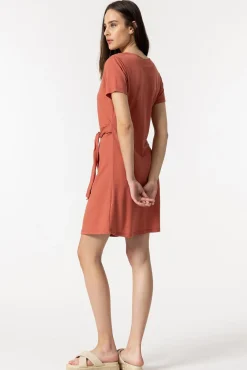 Tiffosi Vestido Cruzado Con Lazo Naranja Outlet