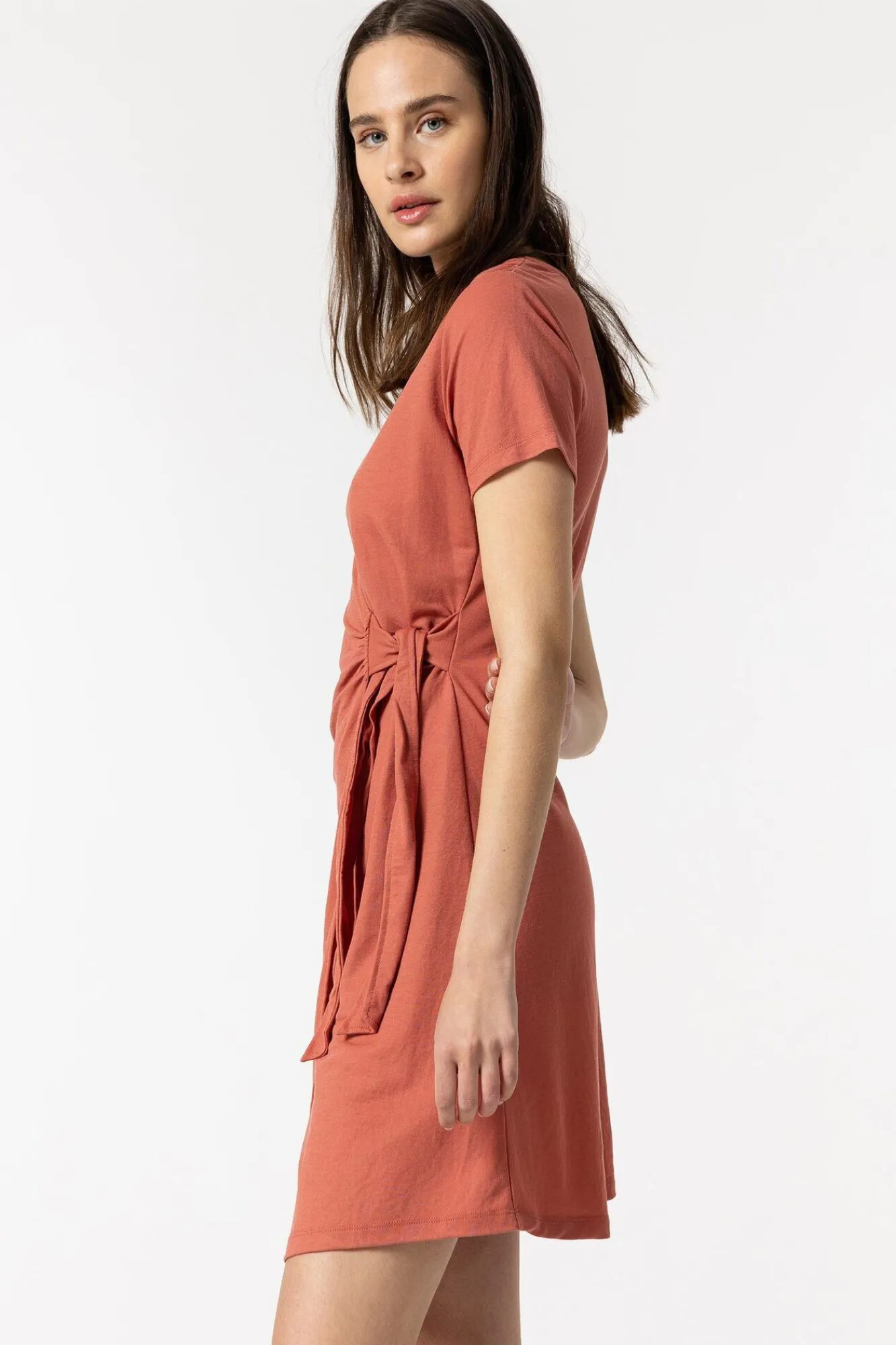Tiffosi Vestido Cruzado Con Lazo Naranja Outlet