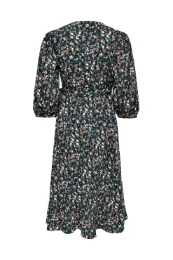 Only Vestido Cruzado Midi Navy Clearance
