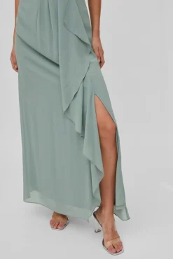 Vila Vestido Cuello Halter Verde Hot