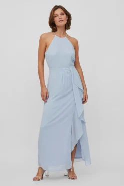 Vila Vestido Cuello Halter Azul