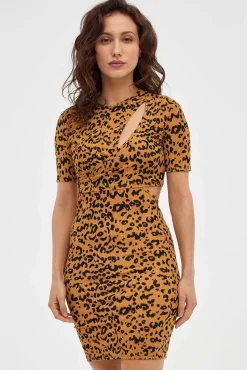Inside Vestido Cut Out Estampado Marron Best