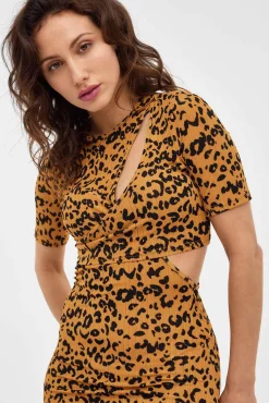 Inside Vestido Cut Out Estampado Marron Best