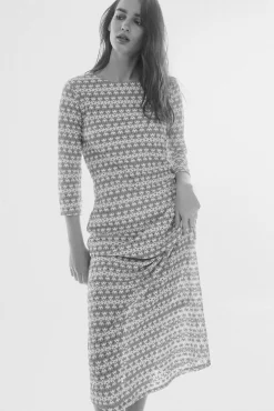 Slowlove Vestido De Encaje De Punto Estampado Amarillo Online