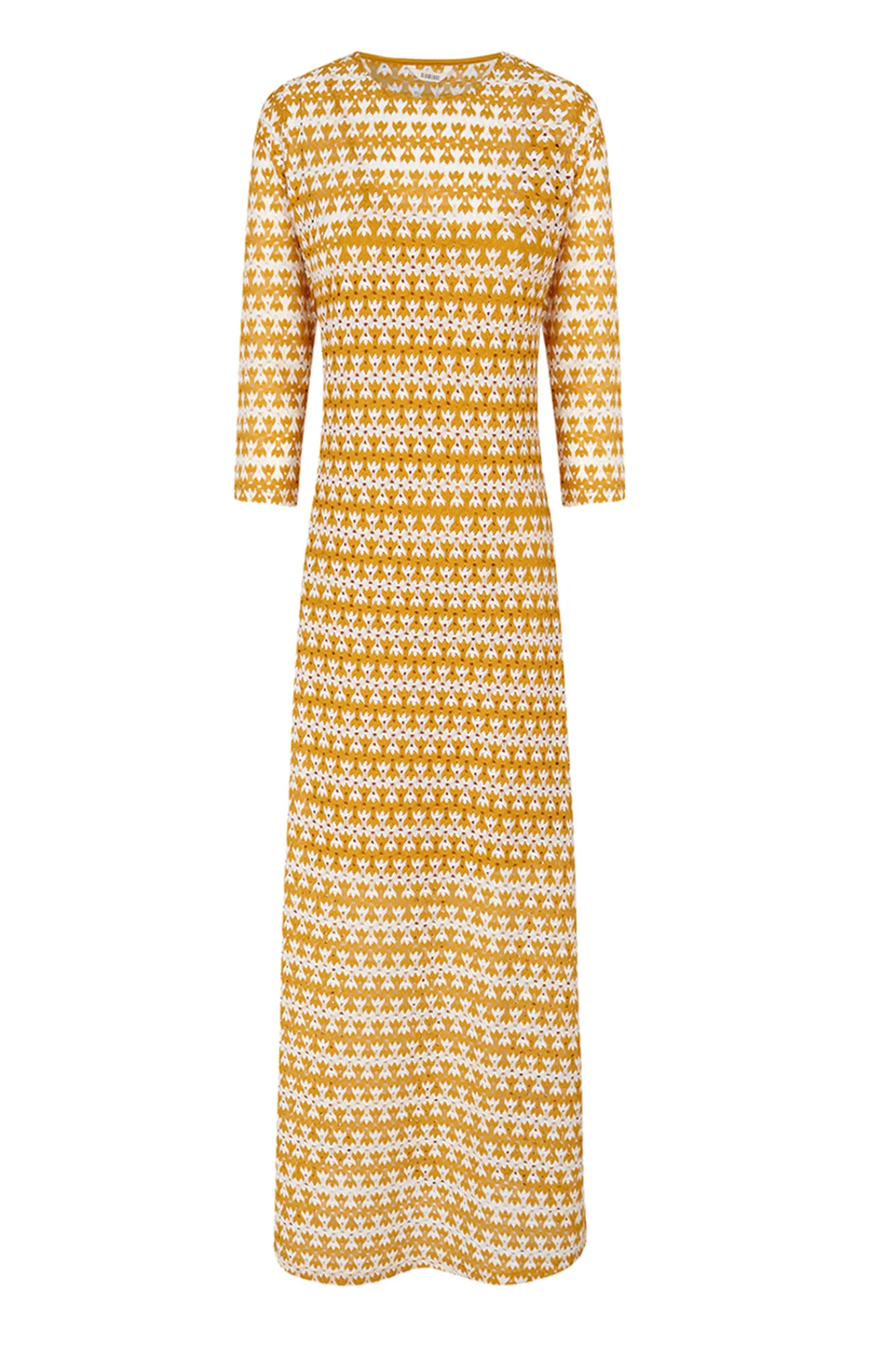 Slowlove Vestido De Encaje De Punto Estampado Amarillo Online