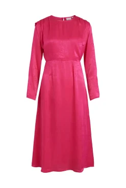 Vila Vestido De Manga Larga Con Abertura En Espalda Rosa Sale