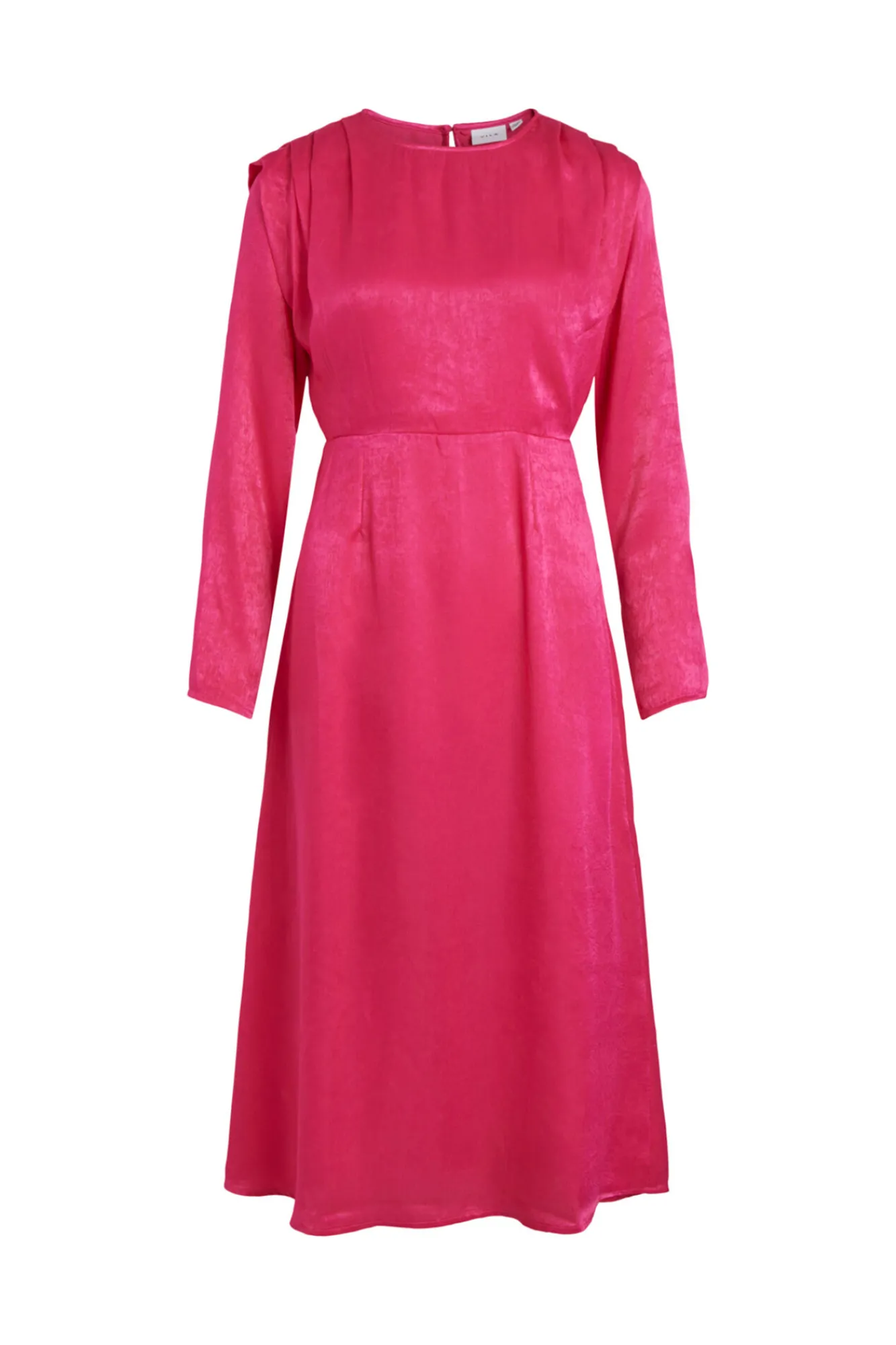 Vila Vestido De Manga Larga Con Abertura En Espalda Rosa Sale