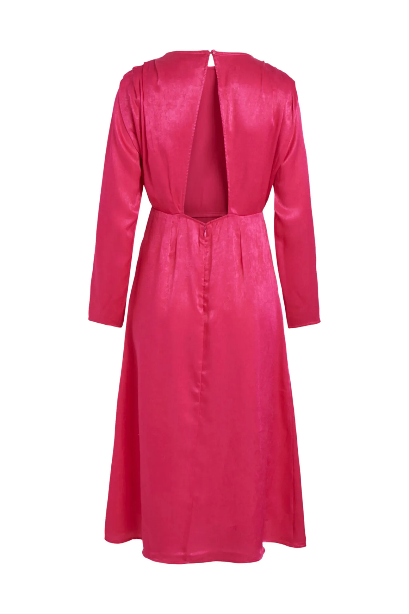 Vila Vestido De Manga Larga Con Abertura En Espalda Rosa Sale
