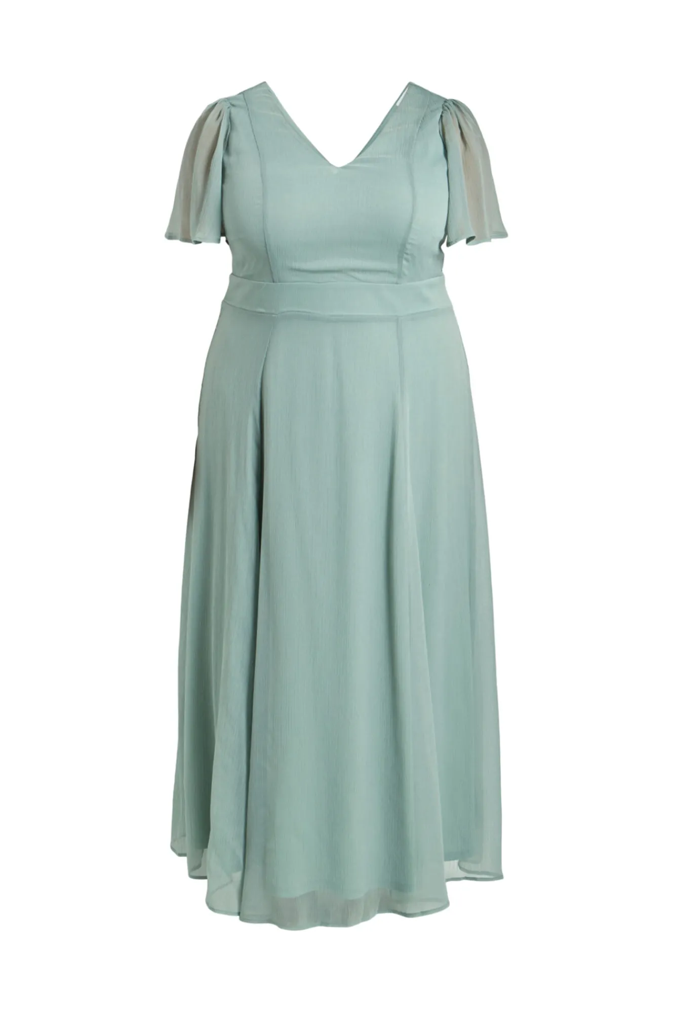 Evoked by Vila Vestido De Manga Mariposa Verde New