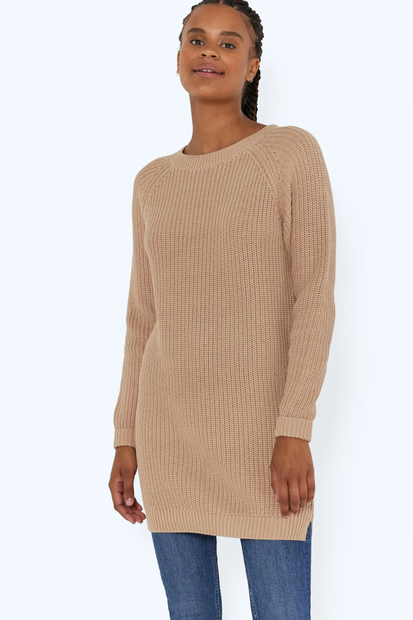 Noisy May Vestido De Punto Marron Medio New