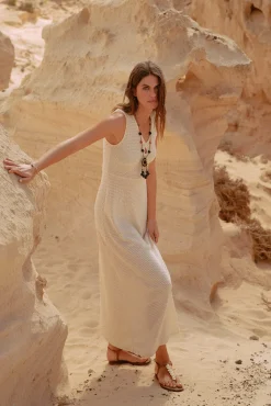 Slowlove Vestido De Punto Marfil Outlet