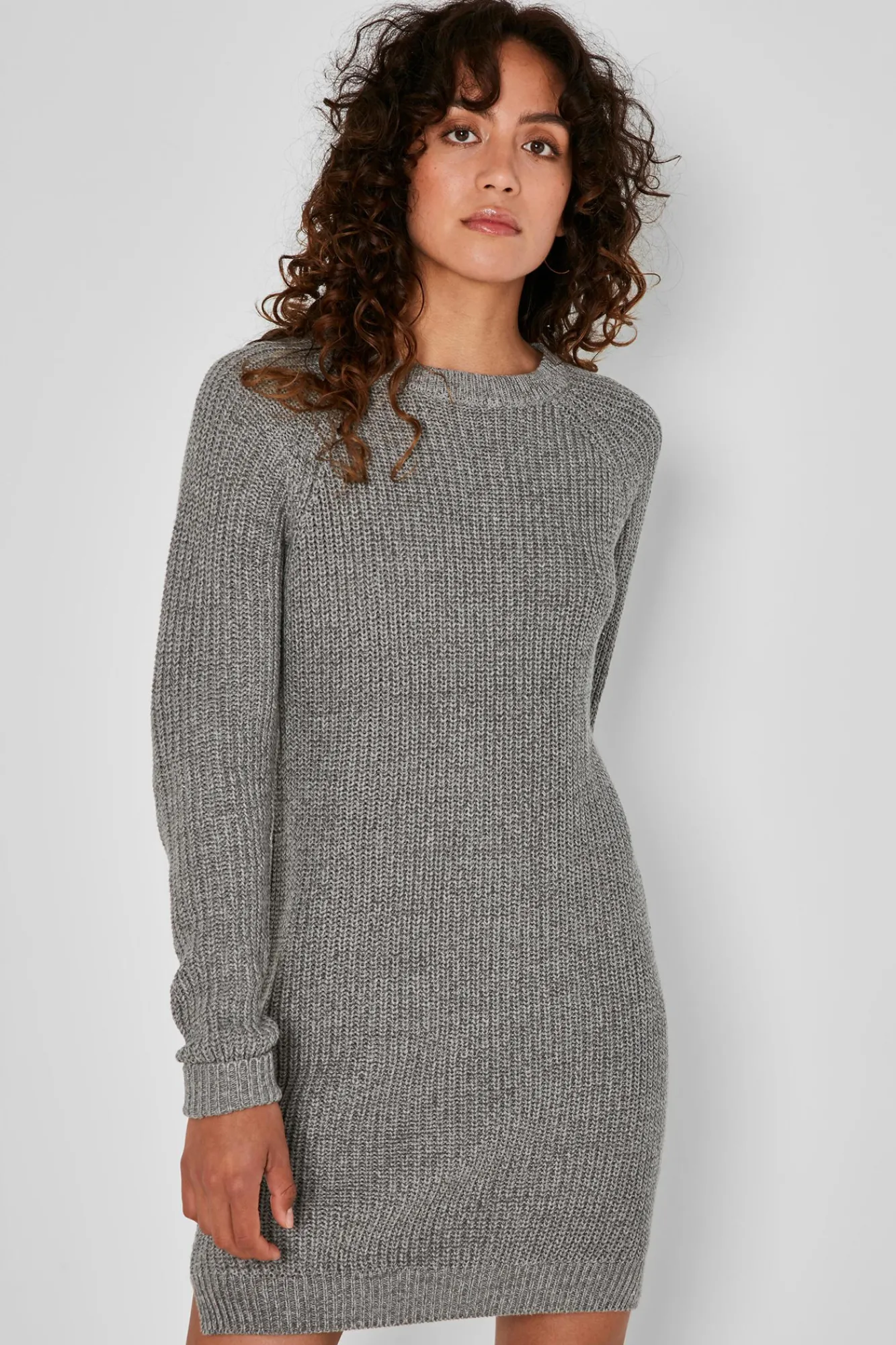 Noisy May Vestido De Punto Gris Medio Sale