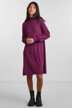 Pieces Vestido De Punto Basico Morado