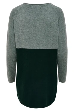 Only Vestido De Punto Color Block Verde New