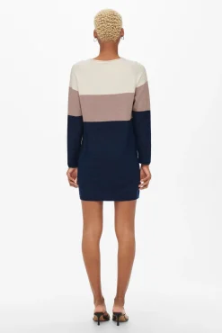 Only Vestido De Punto Color Block Blanco