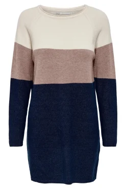 Only Vestido De Punto Color Block Blanco