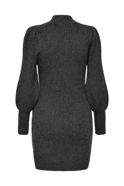 Only Vestido De Punto Con Cuello Subido Gris Medio Online