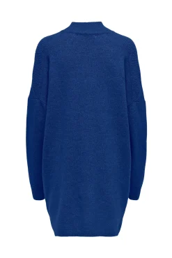 Only Vestido De Punto Cuello Perkins Azul Medio