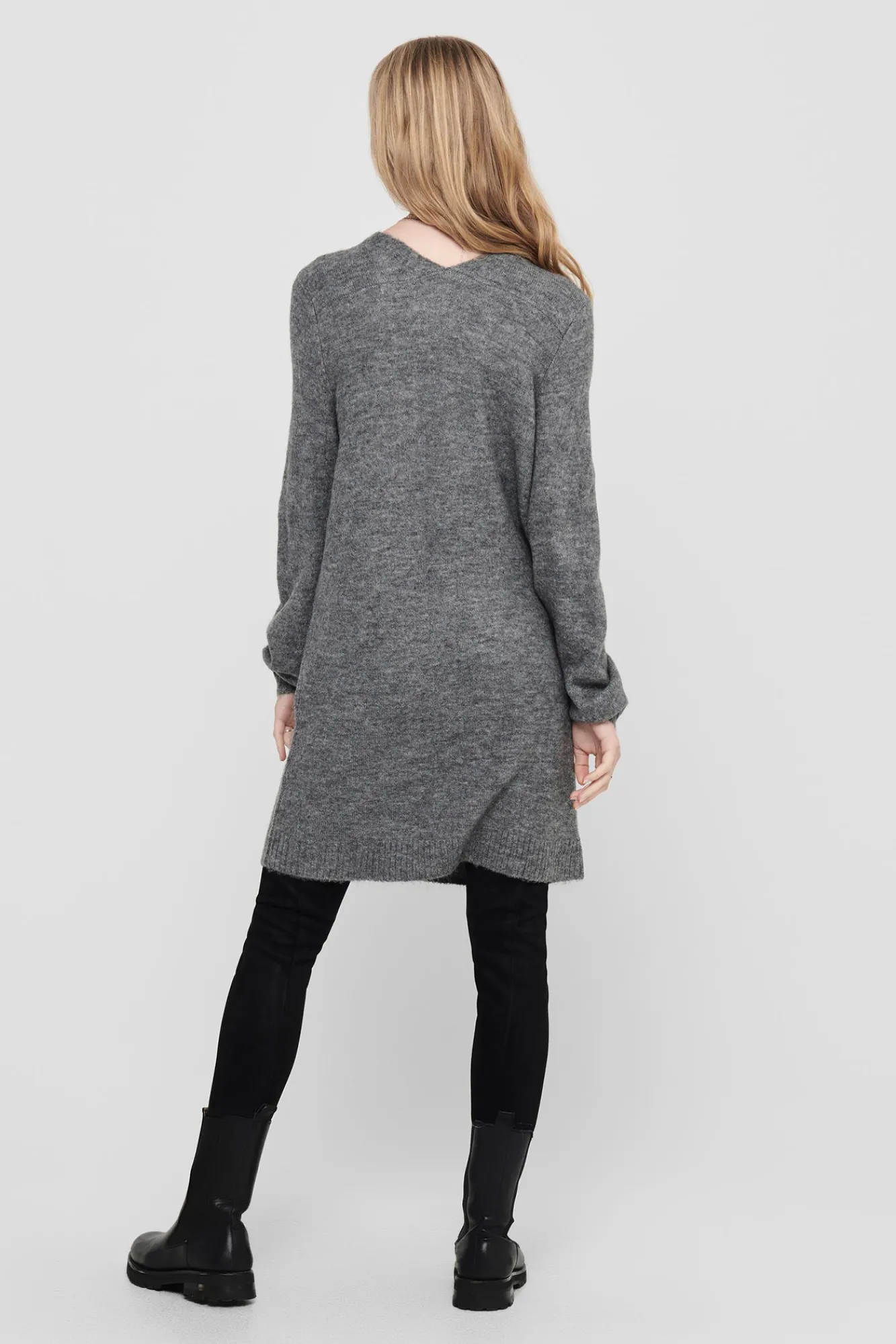 JDY Vestido De Punto Cuello Pico Gris Medio Sale