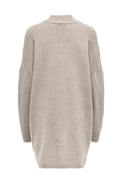 Only Vestido De Punto Cuello Perkins Beige Medio