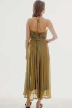 Slowlove Vestido De Punto Halter Turquesa Discount