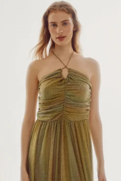 Slowlove Vestido De Punto Halter Turquesa Discount