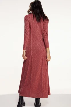 Slowlove Vestido De Punto Largo. Naranja Hot