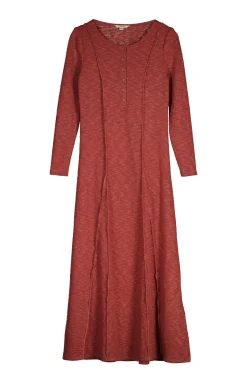 Slowlove Vestido De Punto Largo. Naranja Hot