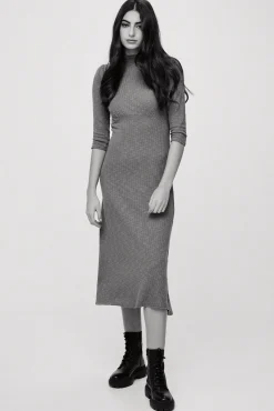 Slowlove Vestido De Punto Midi Naranja New