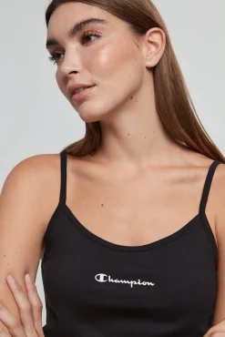 Champion Vestido De Tirantes Con Logotipo Pequeno Negro Sale