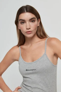 Champion Vestido De Tirantes Con Logotipo Pequeno Gris Medio Clearance