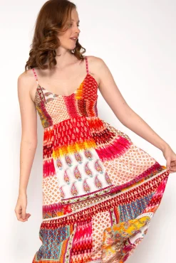 Brave Soul Vestido De Tirantes Con Print Multicolor Outlet