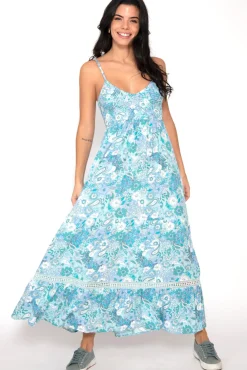 Brave Soul Vestido De Tirantes Con Print Estampado Turquesa Hot