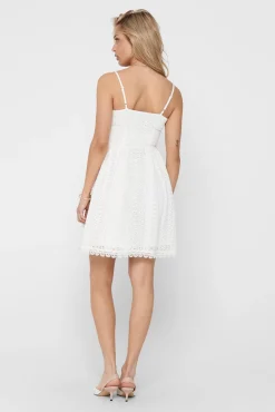 Only Vestido De Tirantes Encaje Blanco Outlet