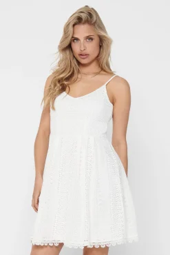 Only Vestido De Tirantes Encaje Blanco Outlet
