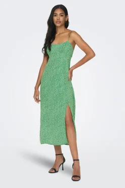 Only Vestido De Tirantes Estampado Verde Outlet
