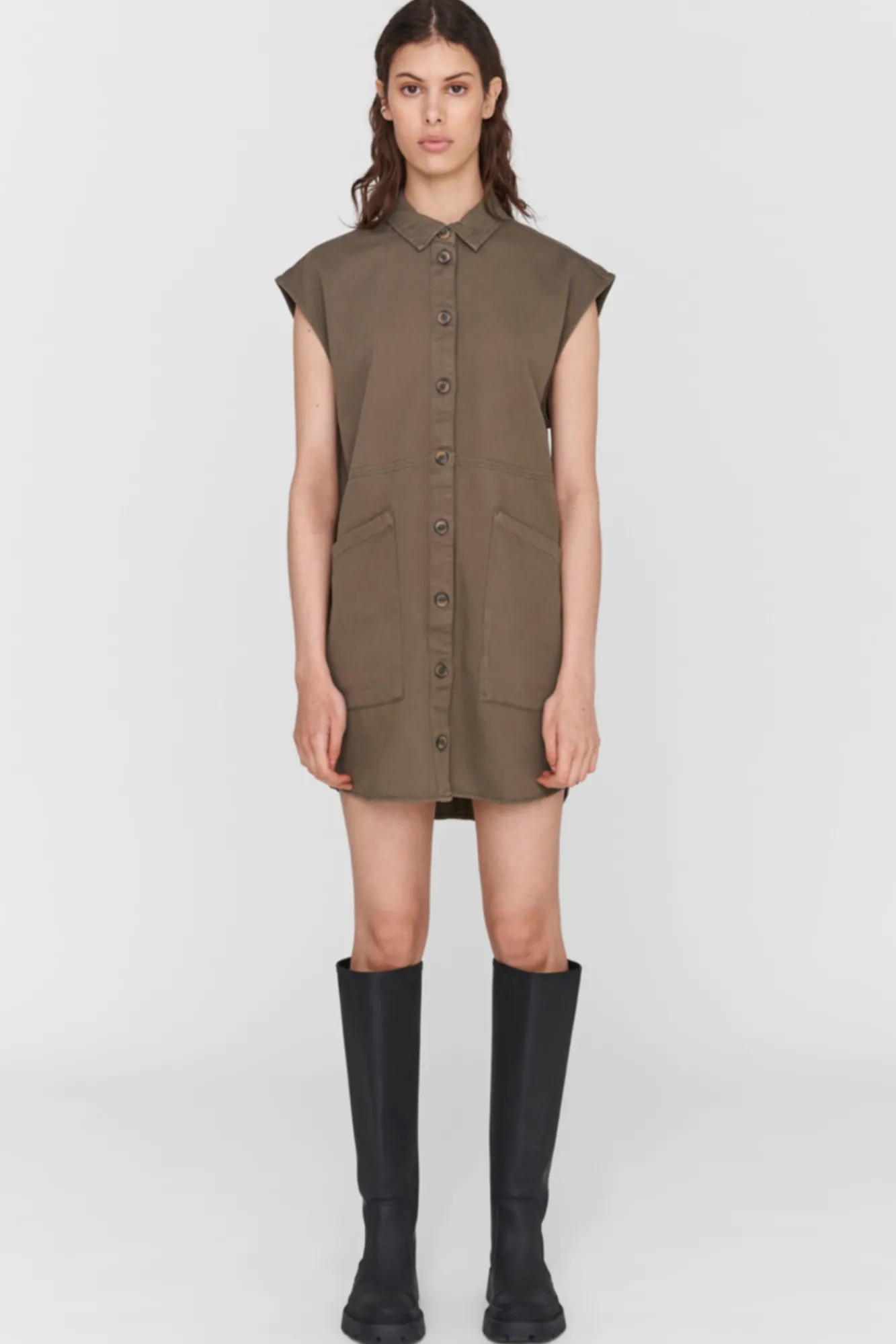 Noisy May Vestido Denim Kaki Oscuro Best