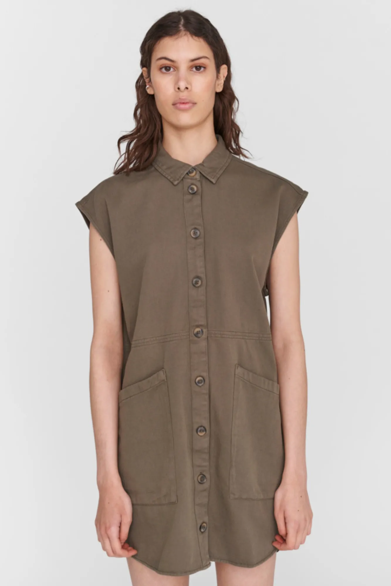 Noisy May Vestido Denim Kaki Oscuro Best