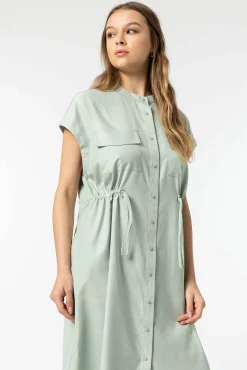 Tiffosi Vestido Efecto Piel De Melocoton Verde