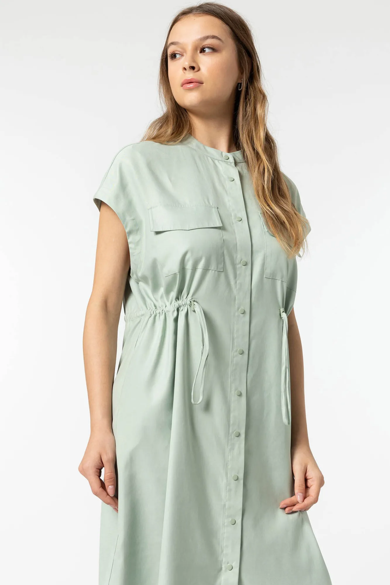 Tiffosi Vestido Efecto Piel De Melocoton Verde